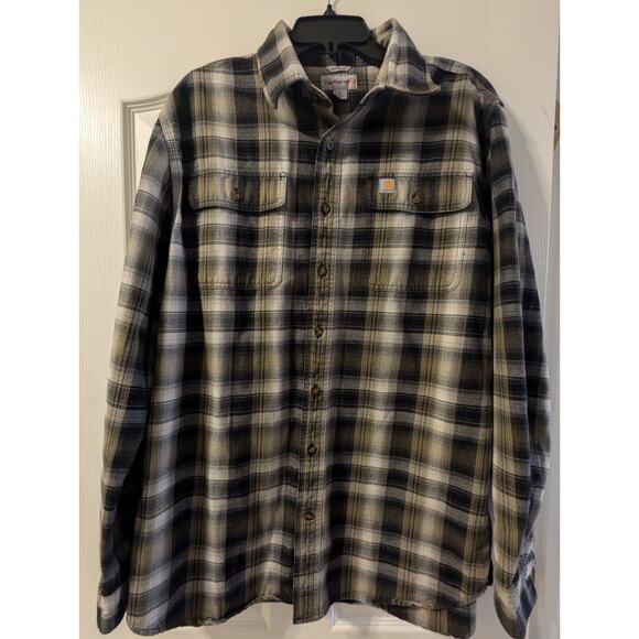 Carhartt Other - Carhartt Shirt Mens Large Gray Plaid Long Sleeve Button Front Cotton Original